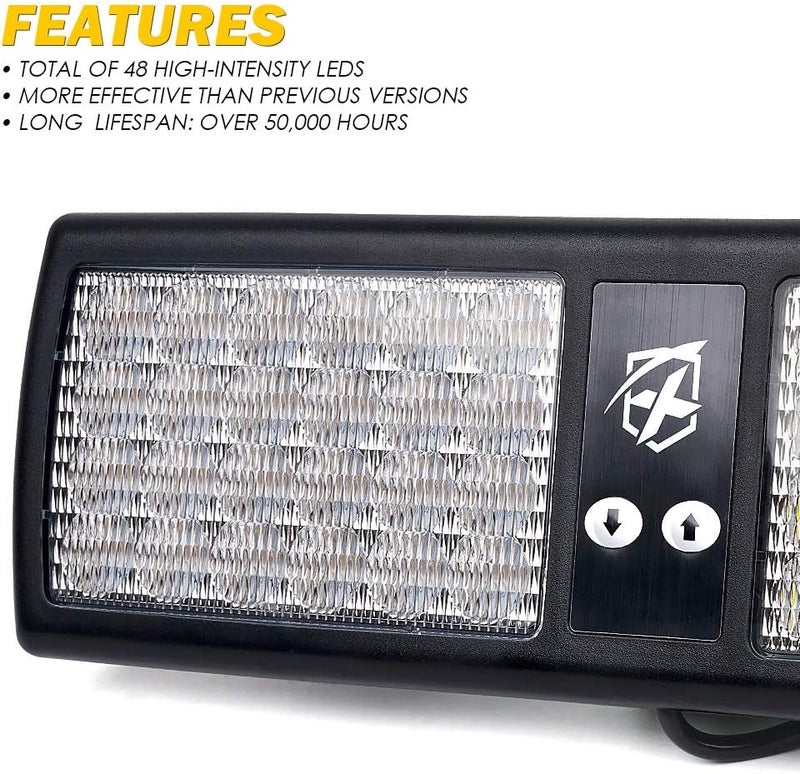 Xprite أضواء فلاش ستروب LED بيضاء زرقاء لحماية الشمس تحذير خطر لقوات إنفاذ القانون والشرطة ورجال الإطفاء والمتطوعين والمركبات الطارئة والشاحنات والسيارات - Image 2